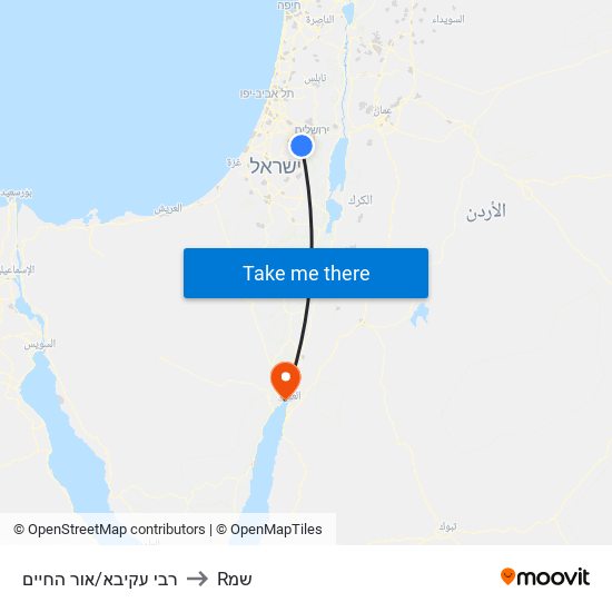 רבי עקיבא/אור החיים to Rשמ map