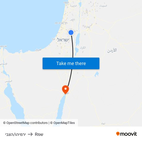 ירמיהו/הצבי to Rשמ map