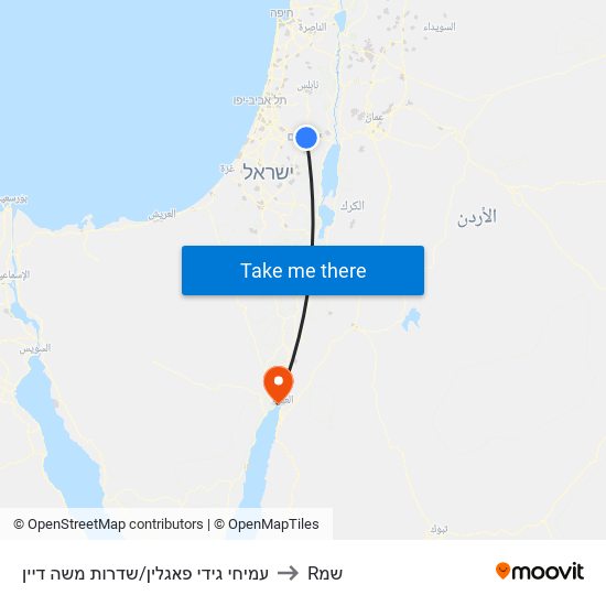 עמיחי גידי פאגלין/שדרות משה דיין to Rשמ map