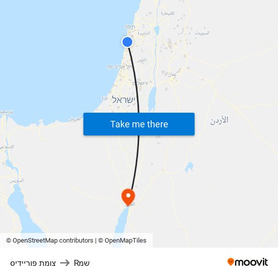 צומת פוריידיס to Rשמ map