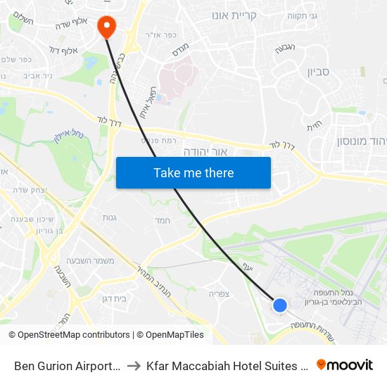 Ben Gurion Airport Station to Ben Gurion Airport Station map