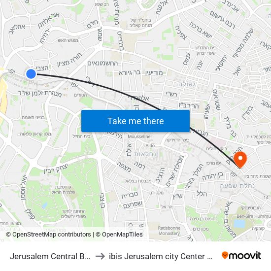 Jerusalem Central Bus Station Alight to ibis Jerusalem city Center An AccorHotels Brand map