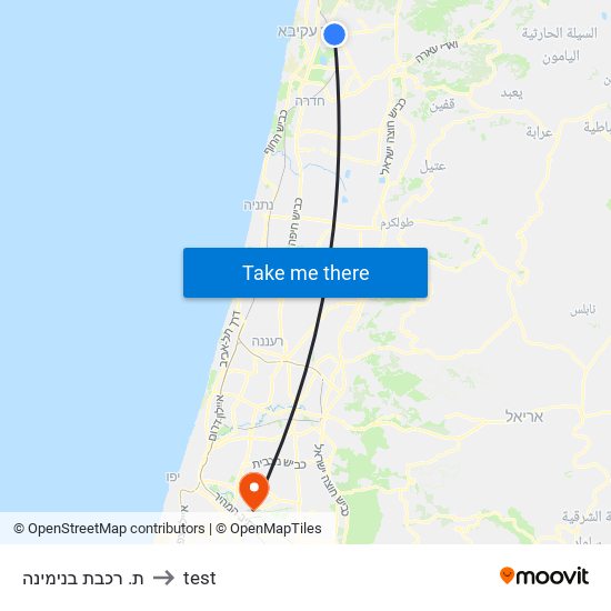 ת. רכבת בנימינה to test map