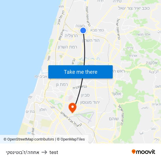 אחוזה/ז'בוטינסקי to test map