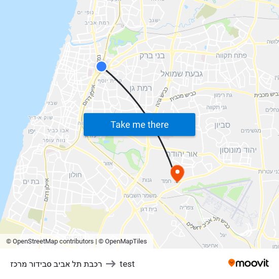 רכבת תל אביב סבידור מרכז to test map