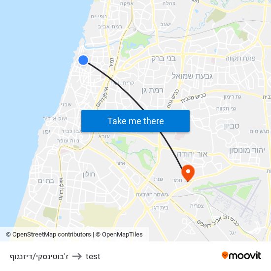 ז'בוטינסקי/דיזנגוף to test map