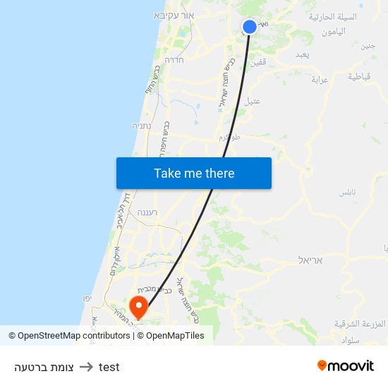 צומת ברטעה to test map