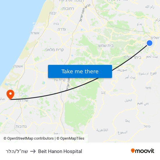 שח''ל/הלר to Beit Hanon Hospital map