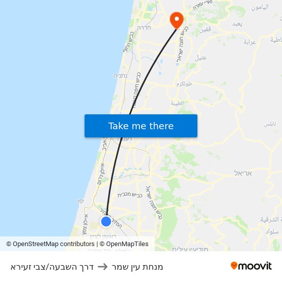 דרך השבעה/צבי זעירא to מנחת עין שמר map