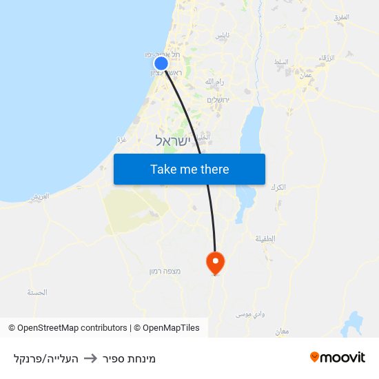 העלייה/פרנקל to מינחת ספיר map