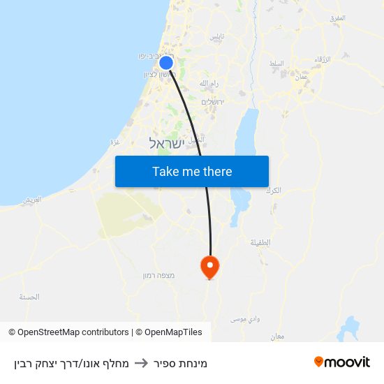 מחלף אונו/דרך יצחק רבין to מינחת ספיר map