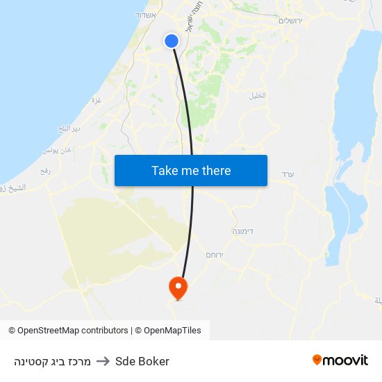 מרכז ביג קסטינה to Sde Boker map