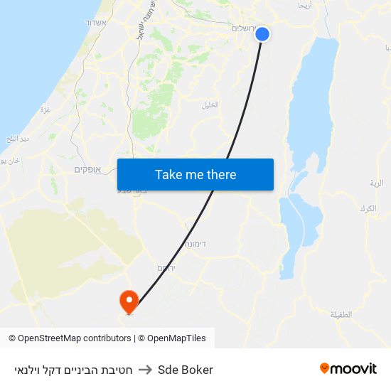 חטיבת הביניים דקל וילנאי to Sde Boker map