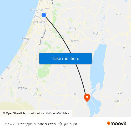 מרכז מסחרי רימון/דרך לוי אשכול to עין בוקק map