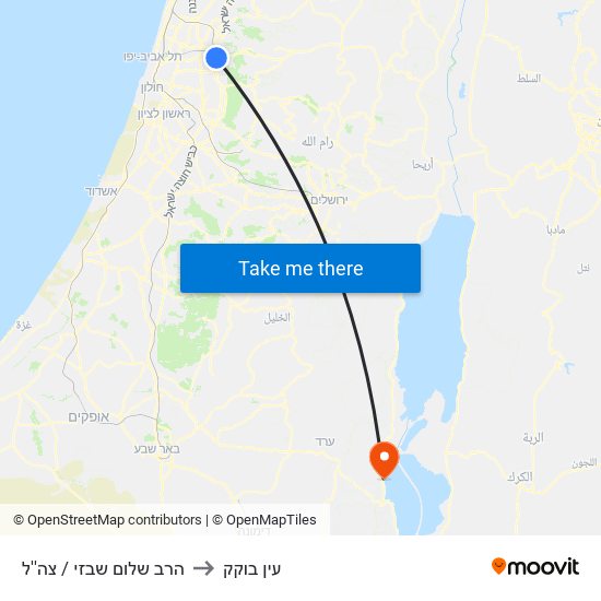 הרב שלום שבזי / צה''ל to עין בוקק map