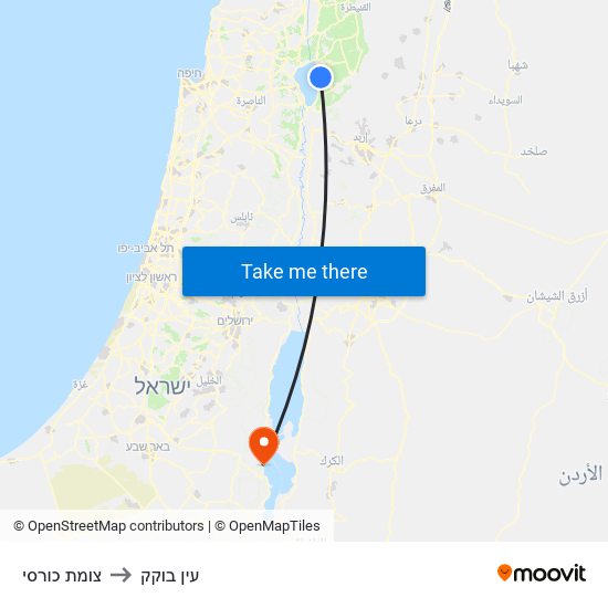 צומת כורסי to עין בוקק map