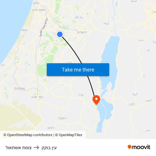 צומת אשתאול to עין בוקק map