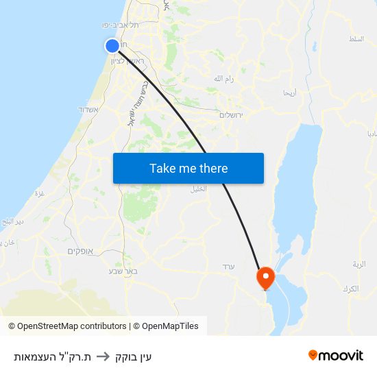 ת.רק''ל העצמאות to עין בוקק map