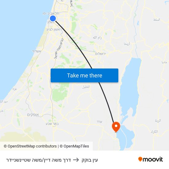 דרך משה דיין/משה שטיינשניידר to עין בוקק map