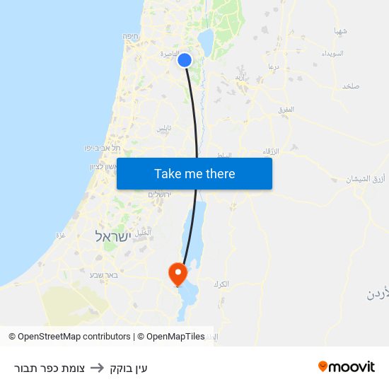 צומת כפר תבור to עין בוקק map