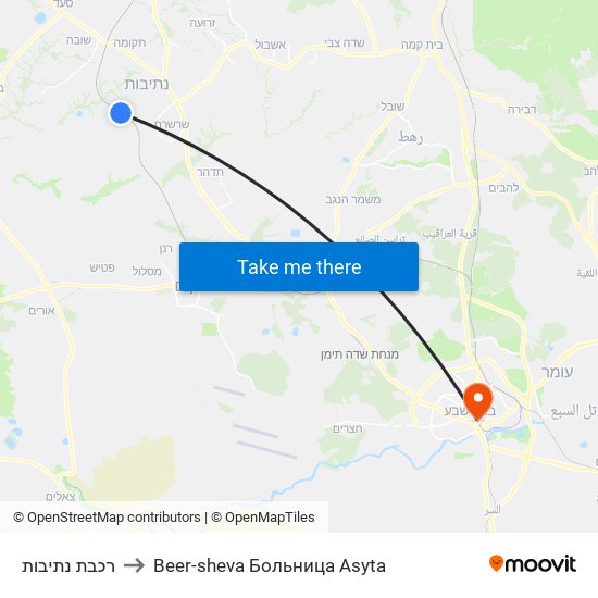 רכבת נתיבות to Beer-sheva Больница Asyta map