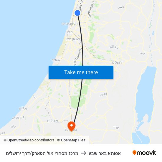 מרכז מסחרי מול הפארק/דרך ירושלים to אסותא באר שבע map