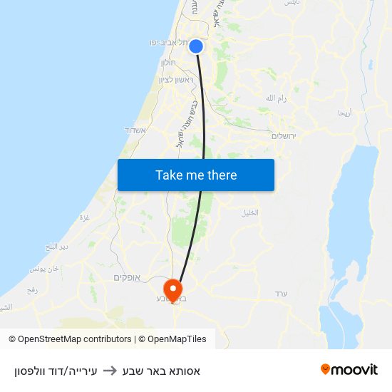 עירייה/דוד וולפסון to אסותא באר שבע map