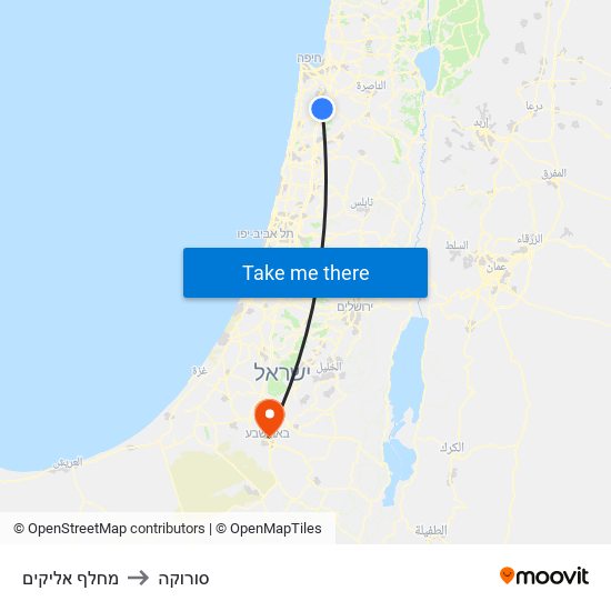 מחלף אליקים to סורוקה map