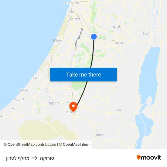 מחלף לטרון to סורוקה map