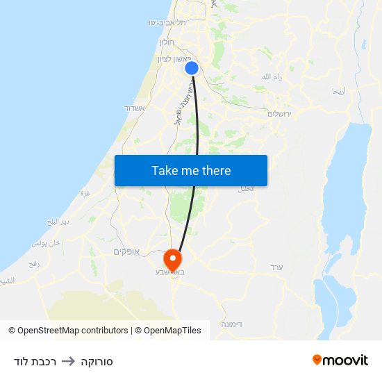 רכבת לוד to סורוקה map