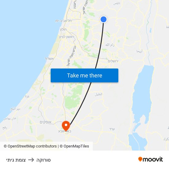 צומת גיתי to סורוקה map