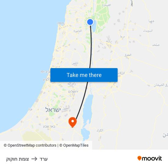 צומת חוקוק to ערד map