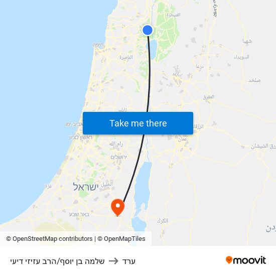 שלמה בן יוסף/הרב עזיזי דיעי to ערד map