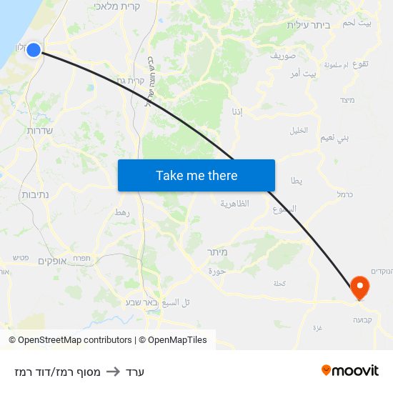 מסוף רמז/דוד רמז to ערד map