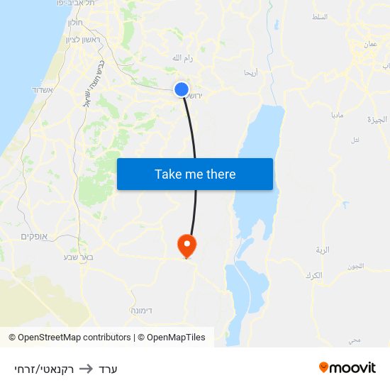 רקנאטי/זרחי to ערד map