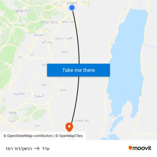 החאן/דוד רמז to ערד map