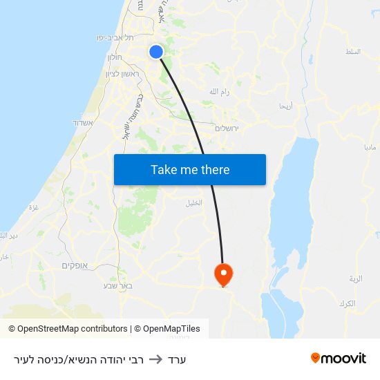 רבי יהודה הנשיא/כניסה לעיר to ערד map