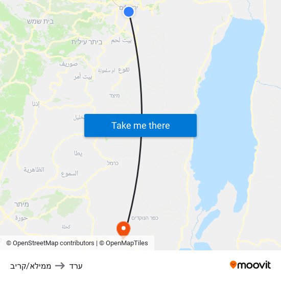 ממילא/קריב to ערד map