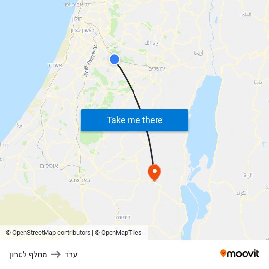 מחלף לטרון to ערד map