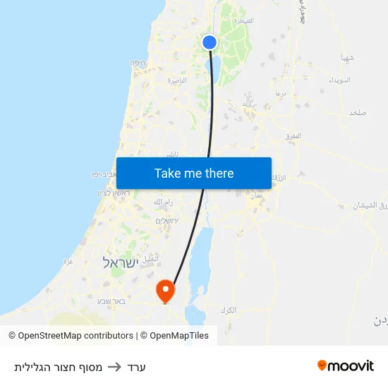 מסוף חצור הגלילית to ערד map