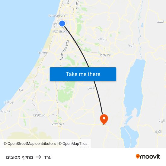 מחלף מסובים to ערד map