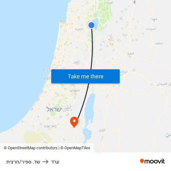 שד. ספיר/חרצית to ערד map