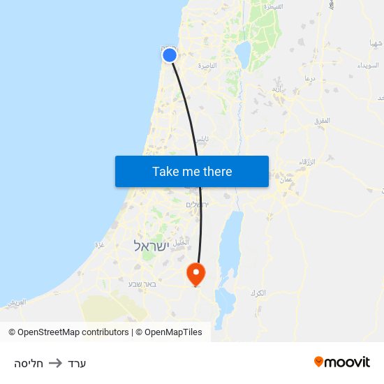 חליסה to ערד map