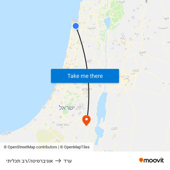 אוניברסיטה/רב תכליתי to ערד map