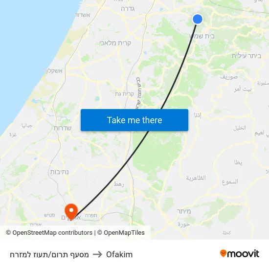 מסעף תרום/תעוז למזרח to Ofakim map