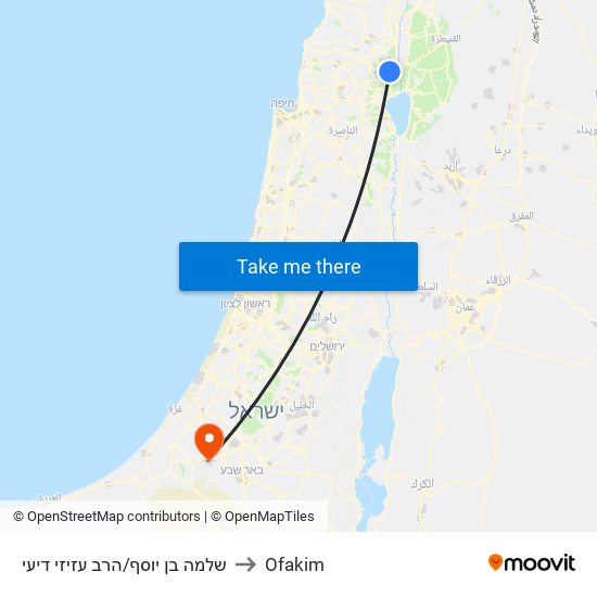 שלמה בן יוסף/הרב עזיזי דיעי to Ofakim map