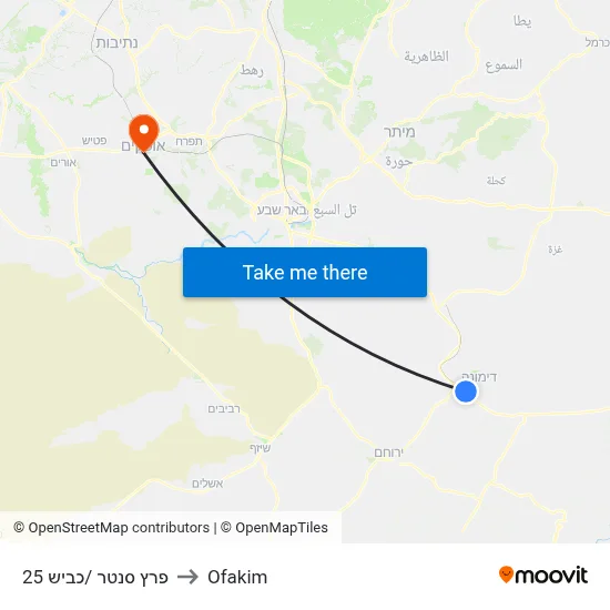פרץ סנטר /כביש 25 to Ofakim map