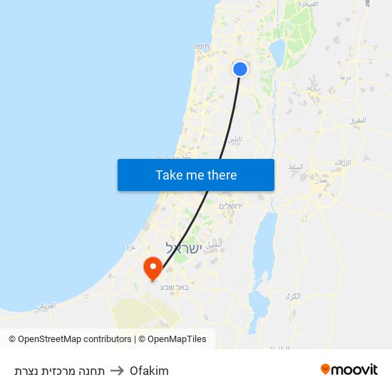 תחנה מרכזית נצרת to Ofakim map