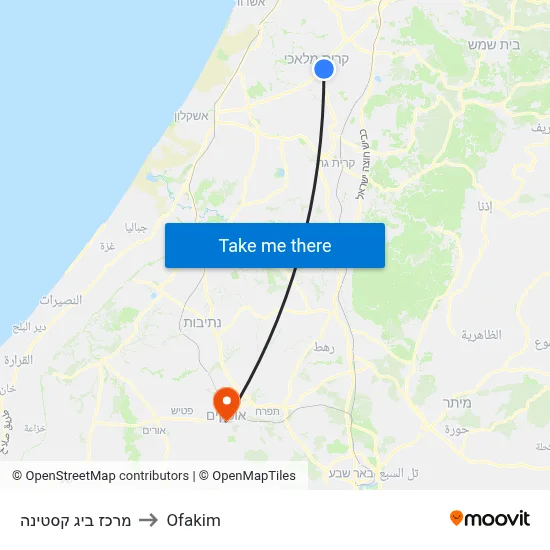 מרכז ביג קסטינה to Ofakim map