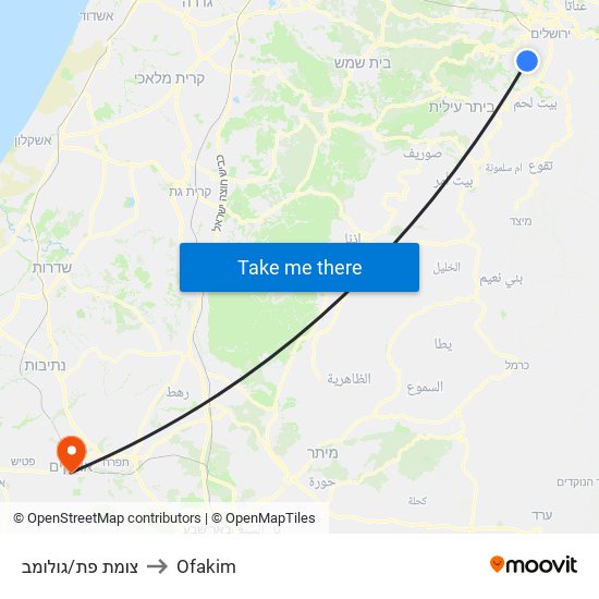 צומת פת/גולומב to Ofakim map